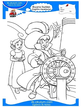 Çocuklar İçin Peter Pan Boyama Sayfaları 